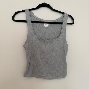 BDG Gray Ribbed Tank Top